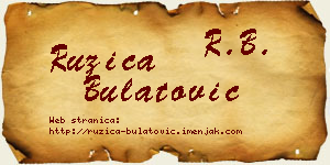 Ružica Bulatović vizit kartica